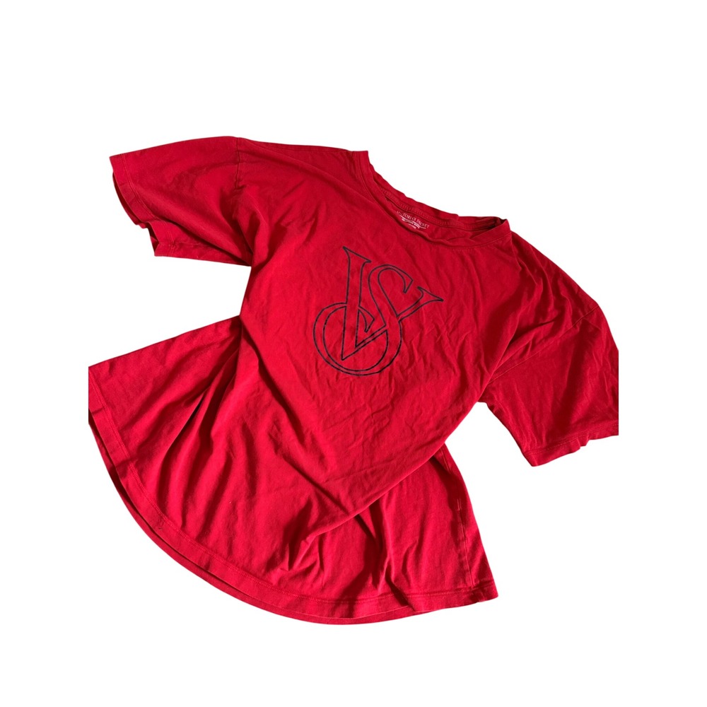 Y2K‎ Victoria's Secret Red Cotton VS Monogram Logo Short Sleeve T-Shirt